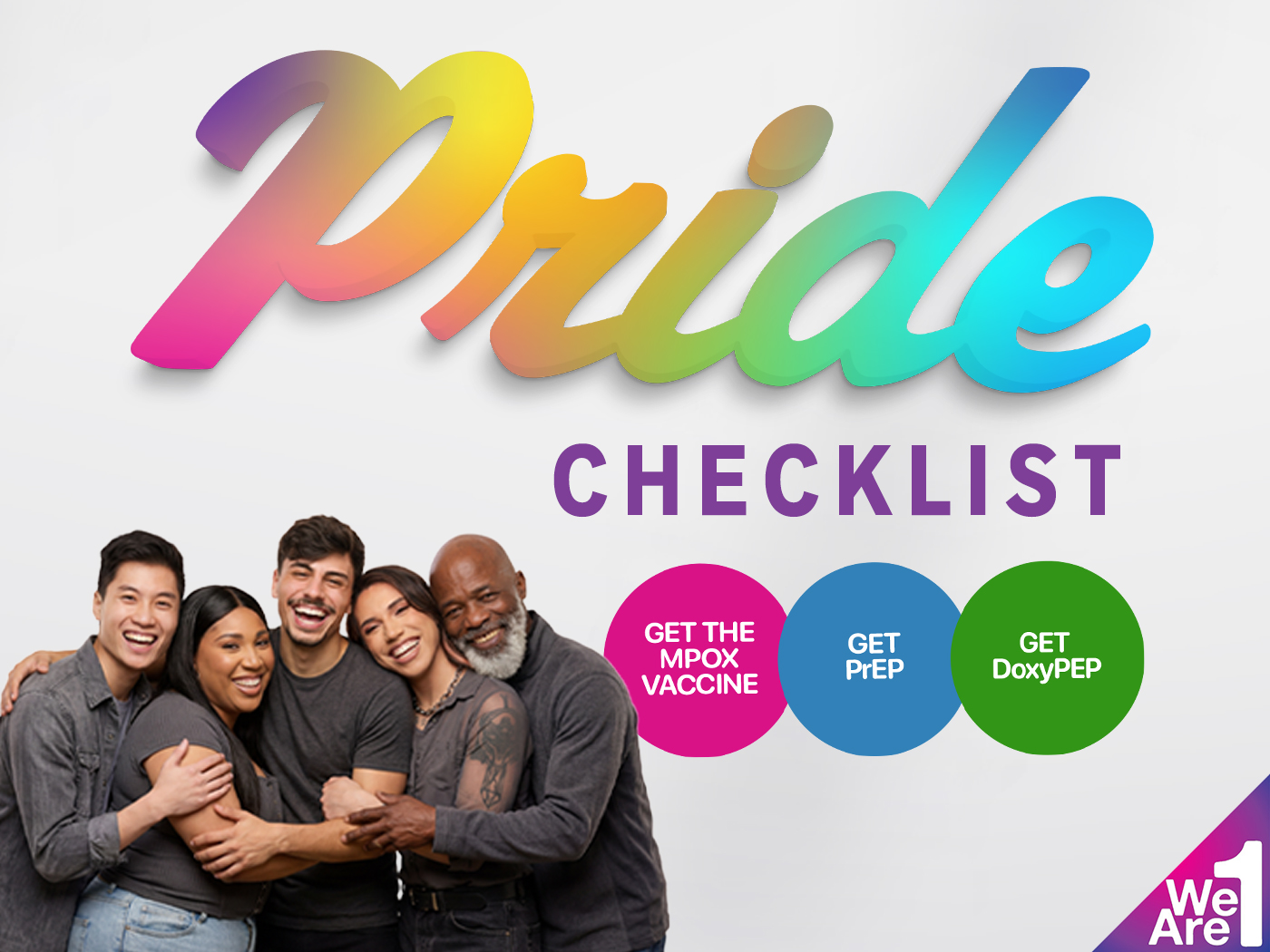 Pride Checklist - Get the Mpox Vaccine, Get PrEP, Get DoxyPEP